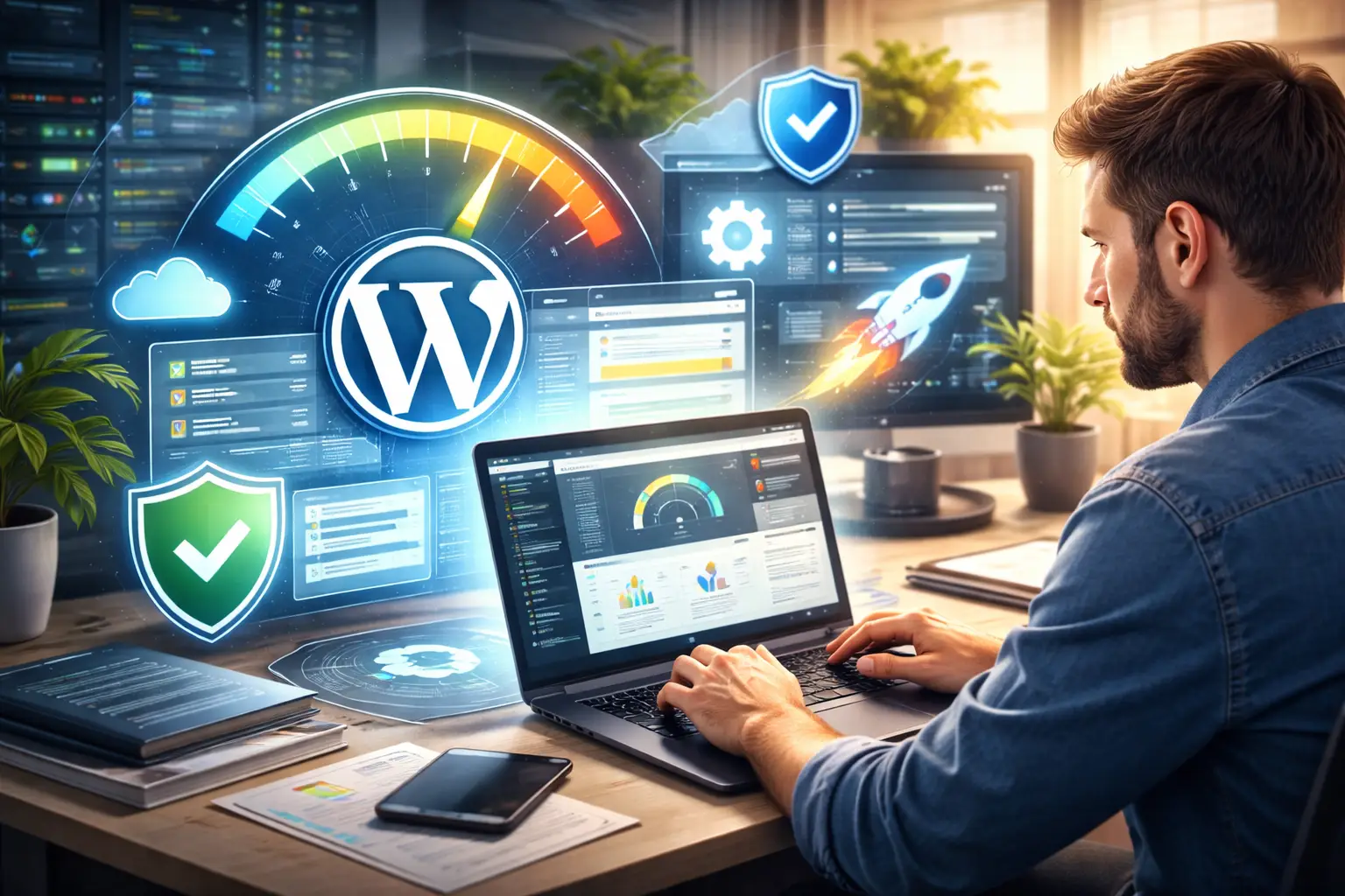 Illustration améliorer performances WordPress