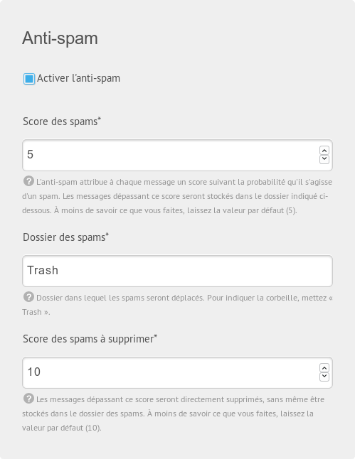 configuration du répondeur la boîte