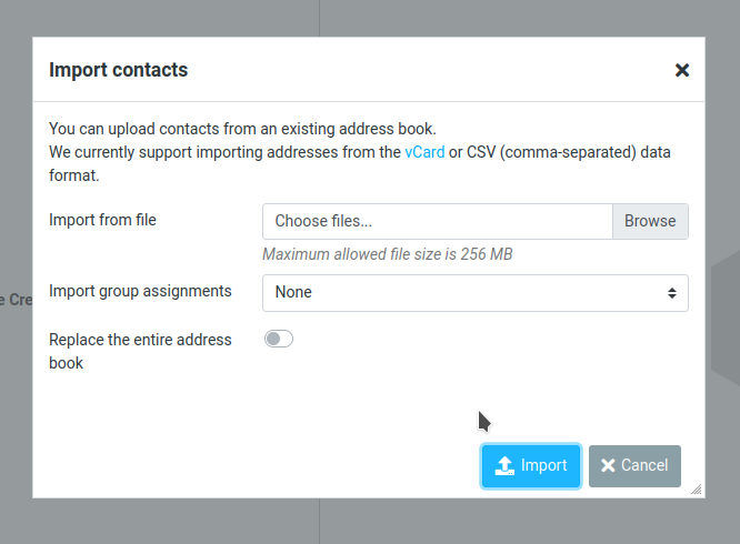 Choisir votre fichier d&rsquo;import
