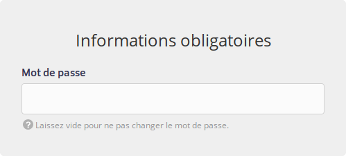 configuration du mot de passe