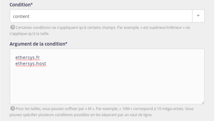 condition exemple