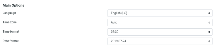 configuration des langues