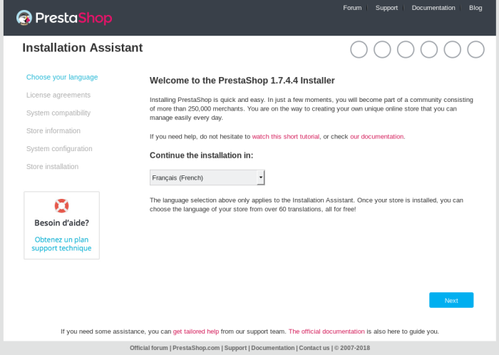 PrestaShop-Acceuil