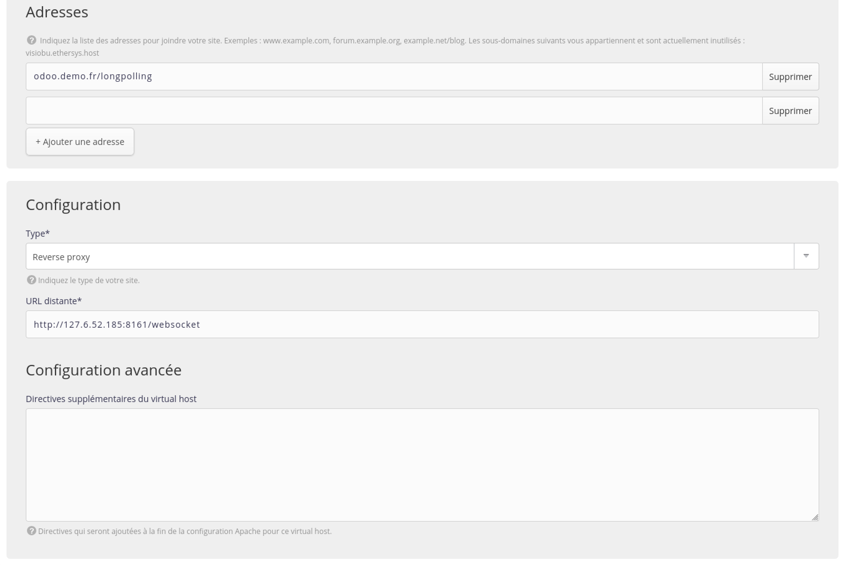 configuration du site reverse proxy pour la route longpolling