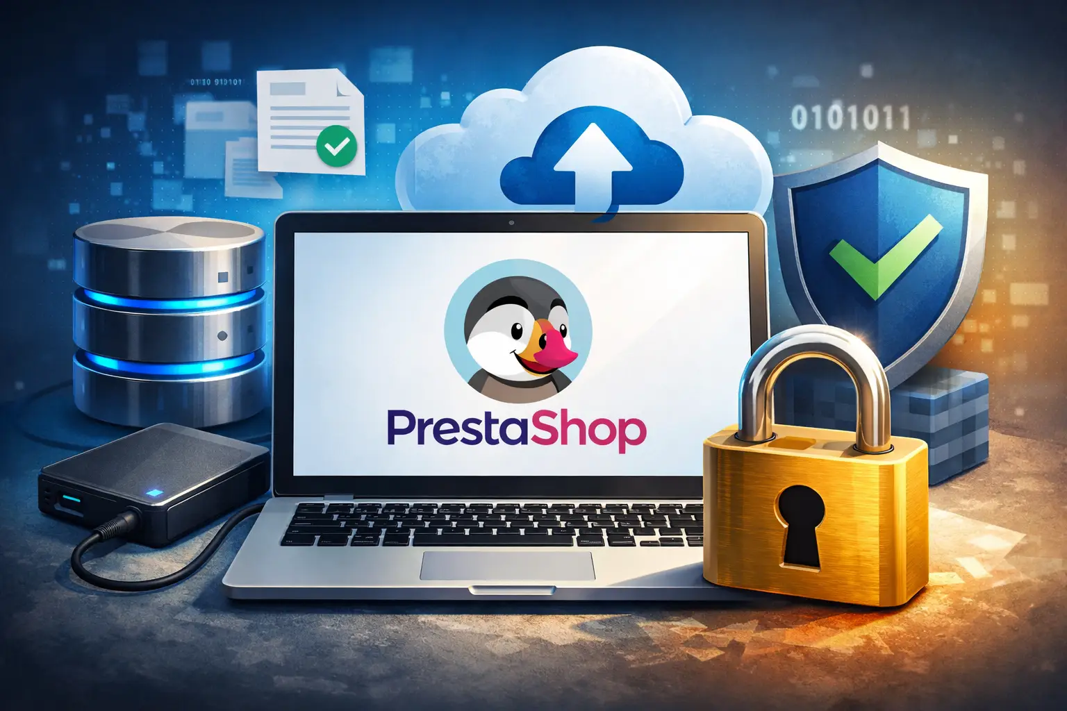 Illustration sauvegarde PrestaShop