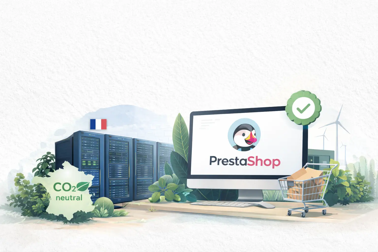 Illustration hébergement gratuit PrestaShop